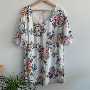 3/20$ Love Kuza-White Floral Flowy Dress-NWOT